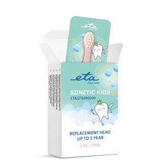 Sonetic Kids 171090300 | ETA Replacement toothbrush head | Heads | For kids | Number of brush heads included 1 | Pink Sonetic Kids 171090300 | ETA Replacement toothbrush head | Heads | For kids | Number of brush heads included 1 | Pink