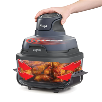 NINJA | 4-in-1 Portable Glass Air Fryer | FN101EUGY Crispi | Power 1700 W | Capacity 3.8 L | Blue/Black NINJA | 4-in-1 Portable Glass Air Fryer | FN101EUGY Crispi | Power 1700 W | Capacity 3.8 L | Blue/Black