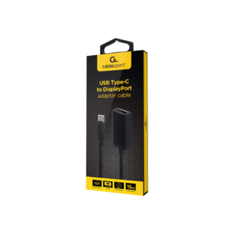 Cablexpert USB Type-C to DisplayPort adapter cable, 4K, 15 cm, black | Type-C to DisplayPort Cablexpert USB Type-C to DisplayPort adapter cable, 4K, 15 cm, black | Type-C to DisplayPort