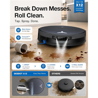 Ecovacs Robot Vacuum Cleaner | DEEBOT X12 OmniCyclone | Wet&Dry | Li-Ion | 4000 mAh | Dust capacity 0.25 L | 22000 Pa | Gray Ecovacs Robot Vacuum Cleaner | DEEBOT X12 OmniCyclone | Wet&Dry | Li-Ion | 4000 mAh | Dust capacity 0.25 L | 22000 Pa | Gray