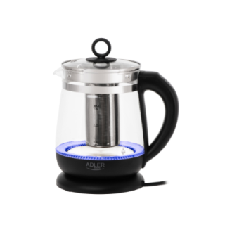 Adler | Kettle | AD 1299 | Electric | 2200 W | 1.5 L | Glass | 360 rotational base | Black Adler | Kettle | AD 1299 | Electric | 2200 W | 1.5 L | Glass | 360 rotational base | Black
