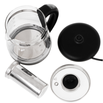 Adler | Kettle | AD 1299 | Electric | 2200 W | 1.5 L | Glass | 360 rotational base | Black Adler | Kettle | AD 1299 | Electric | 2200 W | 1.5 L | Glass | 360 rotational base | Black