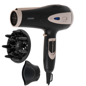 Mesko Hair Dryer | MS 2287 | 2200 W | Number of temperature settings 3 | Diffuser nozzle | Black/Champagne Mesko Hair Dryer | MS 2287 | 2200 W | Number of temperature settings 3 | Diffuser nozzle | Black/Champagne