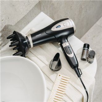 Mesko Hair Dryer | MS 2287 | 2200 W | Number of temperature settings 3 | Diffuser nozzle | Black/Champagne Mesko Hair Dryer | MS 2287 | 2200 W | Number of temperature settings 3 | Diffuser nozzle | Black/Champagne