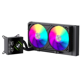 Gamemax CPU Liquid Cooler | GLACIER 240 LCD BK | Black Gamemax CPU Liquid Cooler | GLACIER 240 LCD BK | Black