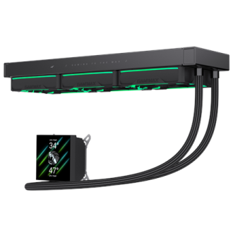 Gamemax CPU Liquid Cooler | HAILSTORM 360 LCD BK | Black Gamemax CPU Liquid Cooler | HAILSTORM 360 LCD BK | Black