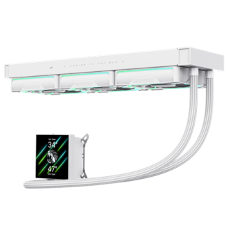 Gamemax CPU Liquid Cooler | HAILSTORM 360 LCD WH | White Gamemax CPU Liquid Cooler | HAILSTORM 360 LCD WH | White
