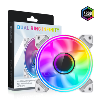 Gamemax Case Fan | DUAL RING INFINITY WH | White Gamemax Case Fan | DUAL RING INFINITY WH | White