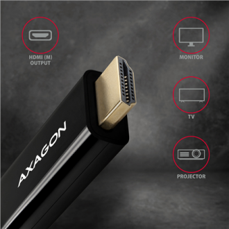 AXAGON MINI DP to HDMI cable, 1.8 m, 4K/30Hz | RVDM-HI14C2 | 1.8 m AXAGON MINI DP to HDMI cable, 1.8 m, 4K/30Hz | RVDM-HI14C2 | 1.8 m