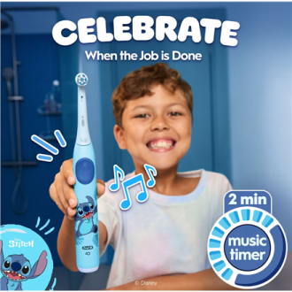 Oral-B Electric Toothbrush with Travel Case, 6Y+ | iO Kids Disney Stitch | Rechargeable | For kids | Number of brush heads inclu Oral-B Electric Toothbrush with Travel Case, 6Y+ | iO Kids Disney Stitch | Rechargeable | For kids | Number of brush heads inclu