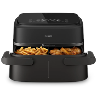 Philips Airfryer Dual Basket | NA150/00 1000 Series | Power 2450 W | Capacity 7 L | RapidAir Plus | Black Philips Airfryer Dual Basket | NA150/00 1000 Series | Power 2450 W | Capacity 7 L | RapidAir Plus | Black