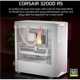 Corsair PC Case | 3200D RS | Mid-Tower | White Corsair PC Case | 3200D RS | Mid-Tower | White