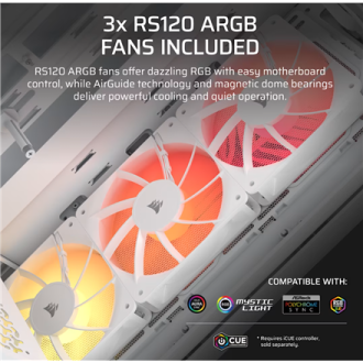 Corsair PC Case | 3200D RS ARGB | Mid-Tower | White