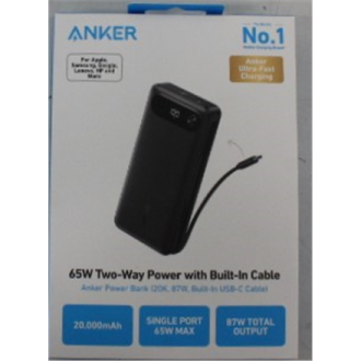 SALE OUT. | Anker Power Bank 65W | A1383H11 | 20000 mAh | Black | DEMO SALE OUT. | Anker Power Bank 65W | A1383H11 | 20000 mAh | Black | DEMO