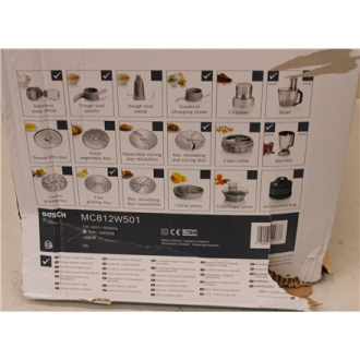 SALE OUT. Bosch Food Processor MultiTalent 8 | MC812W501 | 1000 W | Number of speeds 2 | Bowl capacity 3.9 L | Blender | White | SALE OUT. Bosch Food Processor MultiTalent 8 | MC812W501 | 1000 W | Number of speeds 2 | Bowl capacity 3.9 L | Blender | White |