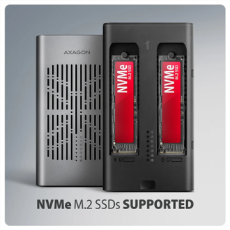 AXAGON USB-C 20Gbps Dual M.2 NVMe SSD CLONE MASTER Enclosure | EEM2-20GD