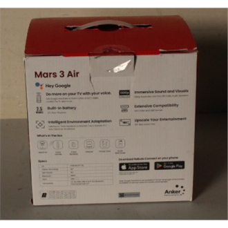 SALE OUT. Anker Nebula Mars 3 Air Google TV Projector with Built-In Netflix | Full HD (1920x1080) | 400 ANSI lumens | Black | DA SALE OUT. Anker Nebula Mars 3 Air Google TV Projector with Built-In Netflix | Full HD (1920x1080) | 400 ANSI lumens | Black | DA