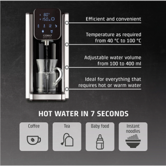 Caso HW 666 Inox | Turbo Hot Water Dispenser | Electric | 2200-2600 W | 2.7 L | Plastic/Stainless Steel | Stainless steel/Black Caso HW 666 Inox | Turbo Hot Water Dispenser | Electric | 2200-2600 W | 2.7 L | Plastic/Stainless Steel | Stainless steel/Black