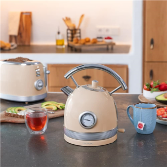 Cecotec Kettle | ThermoSense 420 Vintage | 2200 W | Electric | 1.8 L | Stainless steel | 360 rotational base | Light Beige Cecotec Kettle | ThermoSense 420 Vintage | 2200 W | Electric | 1.8 L | Stainless steel | 360 rotational base | Light Beige