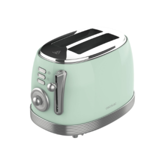 Cecotec Toaster | Toast&Taste 800 Vintage | Power 850 W | Number of slots 2 | Housing material Stainless steel | Light Green Cecotec Toaster | Toast&Taste 800 Vintage | Power 850 W | Number of slots 2 | Housing material Stainless steel | Light Green