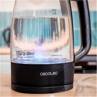 Cecotec Kettle | ThermoSense 320 Clear | 2200 W | Electric | 1.7 L | Glass | 360 rotational base | Black/Transparent Cecotec Kettle | ThermoSense 320 Clear | 2200 W | Electric | 1.7 L | Glass | 360 rotational base | Black/Transparent