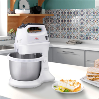 TEFAL HT312138 Quickmix | Hand Mixer | 300 W | Number of speeds 5 | Turbo mode | White/Stainless steel TEFAL HT312138 Quickmix | Hand Mixer | 300 W | Number of speeds 5 | Turbo mode | White/Stainless steel