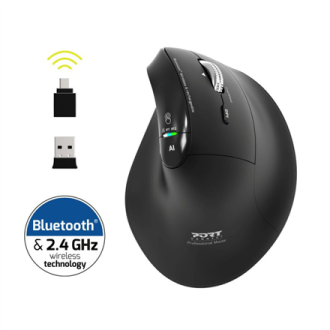PORT CONNECT Mouse | ERGO AUDITOR | Wireless | Bluetooth, 2.4 GHz | Black PORT CONNECT Mouse | ERGO AUDITOR | Wireless | Bluetooth, 2.4 GHz | Black