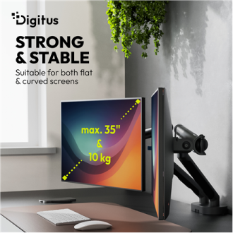 Digitus Desk Mount | Tilt, rotation, pivot | Dual design monitor mount, 2x 35 Digitus Desk Mount | Tilt, rotation, pivot | Dual design monitor mount, 2x 35