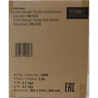 SALE OUT. Caso HW 616 Turbo Hot Water Dispenser, Capacity 2.5 L, Stainless steel, Black | SALE OUT. Caso Turbo Hot Water Dispens SALE OUT. Caso HW 616 Turbo Hot Water Dispenser, Capacity 2.5 L, Stainless steel, Black | SALE OUT. Caso Turbo Hot Water Dispens