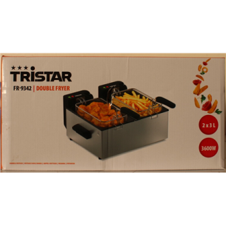 SALE OUT. Tristar FR-9342 Double deep fryer, Total capacity 6 L, 3600 W, Stainless Steel/Black | Tristar Double deep fryer | FR- SALE OUT. Tristar FR-9342 Double deep fryer, Total capacity 6 L, 3600 W, Stainless Steel/Black | Tristar Double deep fryer | FR-