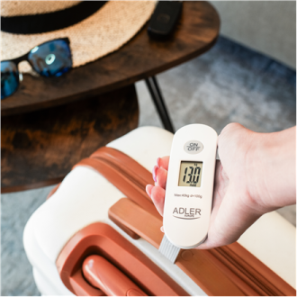 Adler | Travel Luggage Scale | AD 8189 | Maximum weight (capacity) 40 kg | Accuracy 100 g | White Adler | Travel Luggage Scale | AD 8189 | Maximum weight (capacity) 40 kg | Accuracy 100 g | White
