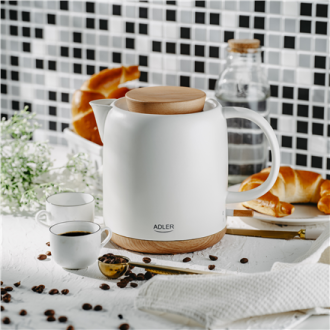 Adler Electric Kettle | AD 1304 | Electric | 1200 W | 1 L | Ceramic | 360 rotational base | White Adler Electric Kettle | AD 1304 | Electric | 1200 W | 1 L | Ceramic | 360 rotational base | White
