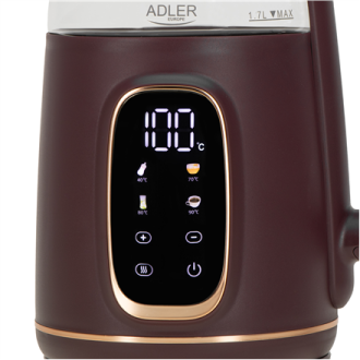 Adler Kettle with LED Display | AD 1305 | Electric | 2200 W | 1.7 L | Plastic | 360 rotational base | Burgundy Adler Kettle with LED Display | AD 1305 | Electric | 2200 W | 1.7 L | Plastic | 360 rotational base | Burgundy