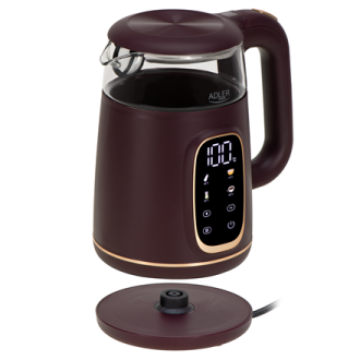 Adler Kettle with LED Display | AD 1305 | Electric | 2200 W | 1.7 L | Plastic | 360 rotational base | Burgundy Adler Kettle with LED Display | AD 1305 | Electric | 2200 W | 1.7 L | Plastic | 360 rotational base | Burgundy