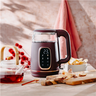 Adler Kettle with LED Display | AD 1305 | Electric | 2200 W | 1.7 L | Plastic | 360 rotational base | Burgundy Adler Kettle with LED Display | AD 1305 | Electric | 2200 W | 1.7 L | Plastic | 360 rotational base | Burgundy