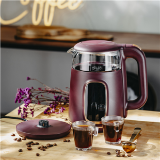 Adler Kettle with LED Display | AD 1305 | Electric | 2200 W | 1.7 L | Plastic | 360 rotational base | Burgundy Adler Kettle with LED Display | AD 1305 | Electric | 2200 W | 1.7 L | Plastic | 360 rotational base | Burgundy