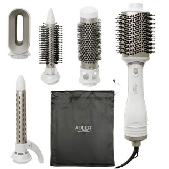 Adler 5-in-1 Curling Iron-Dryer | AD 2027 | Number of heating levels 2 | 1200 W | White/Champagne