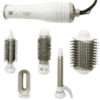 Adler 5-in-1 Curling Iron-Dryer | AD 2027 | Number of heating levels 2 | 1200 W | White/Champagne