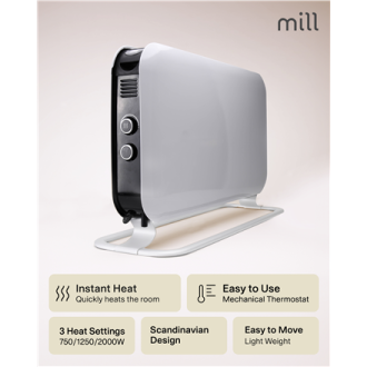 Mill | Heater | SG2000MEC | Convection Heater | 2000 W | Number of power levels 3 | Suitable for rooms up to 5-20 m | White | N/