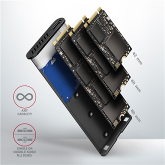 AXAGON External USB-C 3.2 Gen 2 metal box for M.2 NVMe & SATA SSD disks | EEM2-SG2 AXAGON External USB-C 3.2 Gen 2 metal box for M.2 NVMe & SATA SSD disks | EEM2-SG2