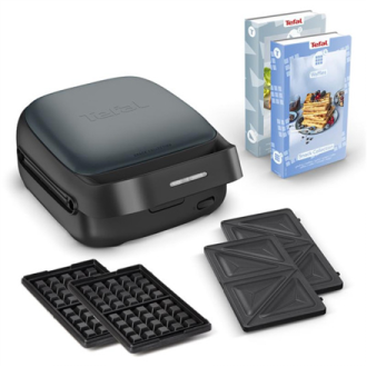 TEFAL | Sandwich and Waffle Maker | Snack Colletion | 700 W | Number of plates 2 | Ceramic coating | Black