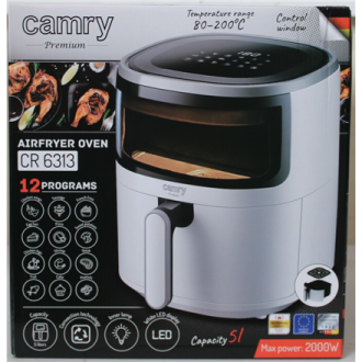 SALE OUT. Camry CR 6313 Airfryer Oven, 12 programs, Capacity 5l, White | Camry Airfryer Oven | CR 6313 | Power 2000 W | Capacity