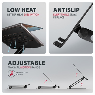 AXAGON STND-LQB stand for notebooks and tablets | Adjustable Height, Angle | 10-17.3 AXAGON STND-LQB stand for notebooks and tablets | Adjustable Height, Angle | 10-17.3