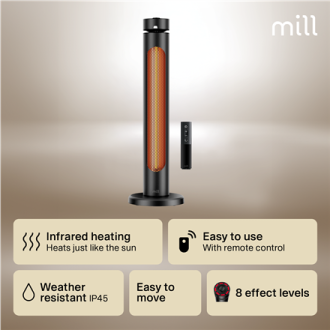 Mill Outdoor Heater | CBOC20FLOOR | Infrared Heater | 2000 W | Black Mill Outdoor Heater | CBOC20FLOOR | Infrared Heater | 2000 W | Black
