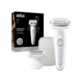 Braun Silk- pil 9 SES9-030 | Epilator | Operating time (max) 50 min | Number of power levels 2 | Wet & Dry | White/Silver