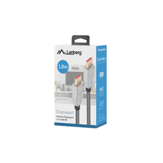 Lanberg DisplayPort M/M Cable 20 PIN V1.4 8K 60HZ | CA-DPDP-20CU-0018-BK | DisplayPort to DisplayPort | 1.8 m Lanberg DisplayPort M/M Cable 20 PIN V1.4 8K 60HZ | CA-DPDP-20CU-0018-BK | DisplayPort to DisplayPort | 1.8 m
