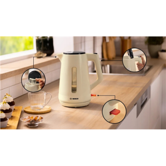 Bosch Kettle | TWK1M127 | Electric | 2400 W | 1.7 L | Plastic | Cream Bosch Kettle | TWK1M127 | Electric | 2400 W | 1.7 L | Plastic | Cream