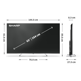 Sharp 4K Ultra HD QLED MiniLED TV | 65JP7265E | 55 | Smart TV | Google TV | UHD Sharp 4K Ultra HD QLED MiniLED TV | 65JP7265E | 55 | Smart TV | Google TV | UHD