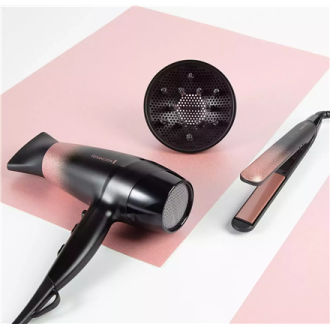 Remington Hair Dryer | D5305 Rose Shimmer | 2200 W | Number of temperature settings 3 | Ionic function | Diffuser nozzle | Black Remington Hair Dryer | D5305 Rose Shimmer | 2200 W | Number of temperature settings 3 | Ionic function | Diffuser nozzle | Black