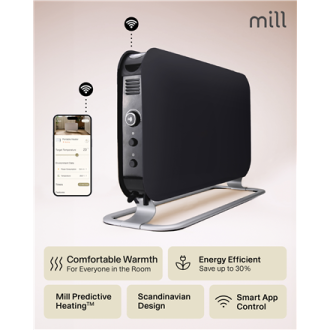 Mill CO1200WIFI3BLACK GEN3 Convection Heater, 1200W, Steel fronts, LED display, Black | Mill | Heater | CO1200WIFI3BLACK GEN3 | Mill CO1200WIFI3BLACK GEN3 Convection Heater, 1200W, Steel fronts, LED display, Black | Mill | Heater | CO1200WIFI3BLACK GEN3 |